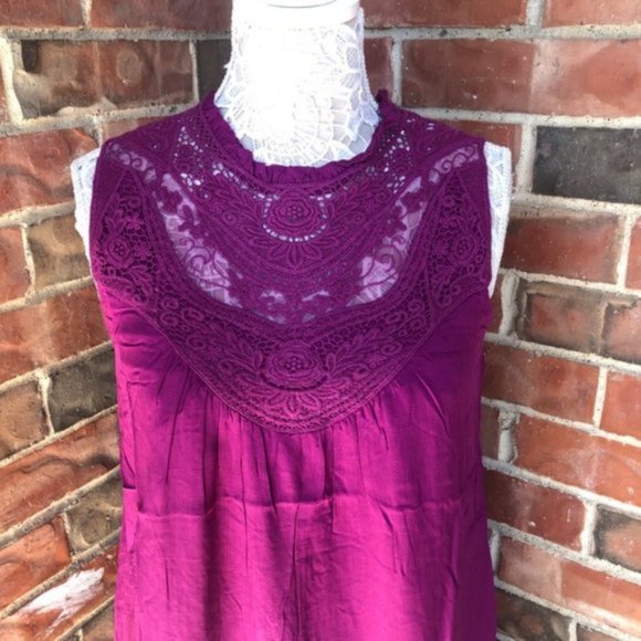 Davi & Dani Boho Laced Mock Neck Dress NWT - Picture 4 of 8